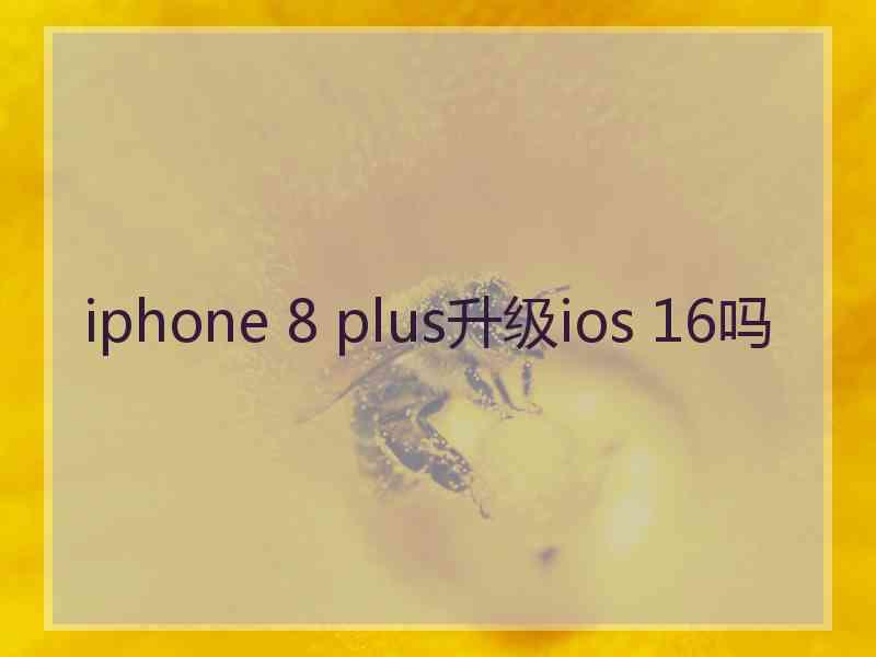 iphone 8 plus升级ios 16吗