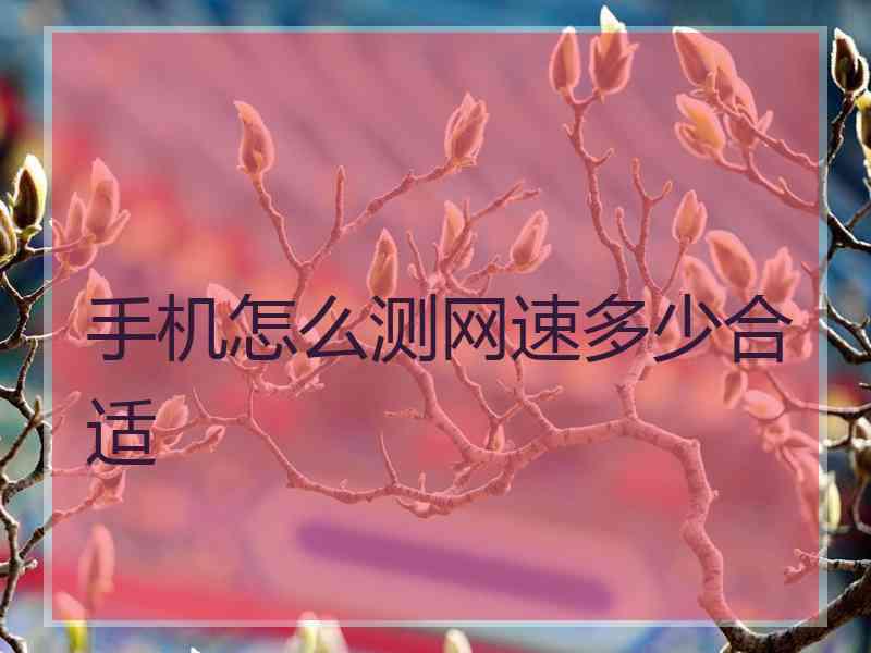 手机怎么测网速多少合适