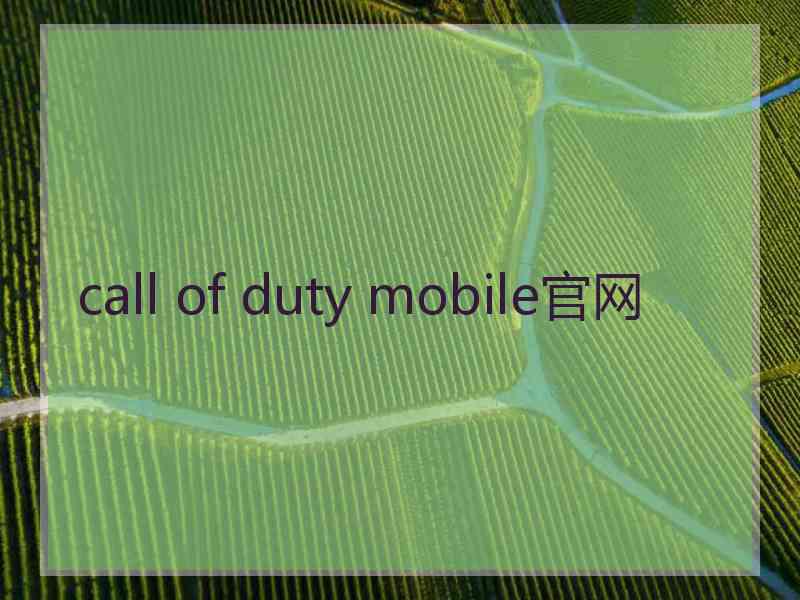 call of duty mobile官网