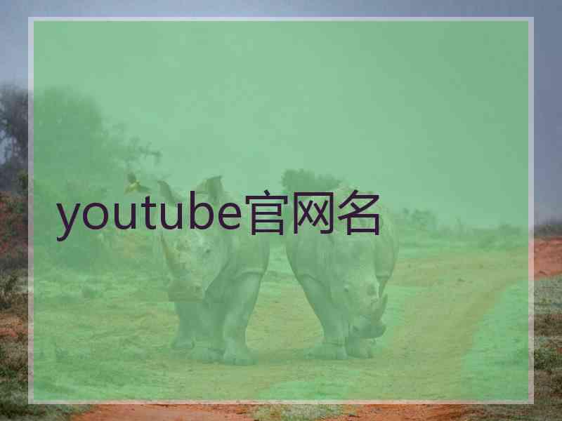 youtube官网名