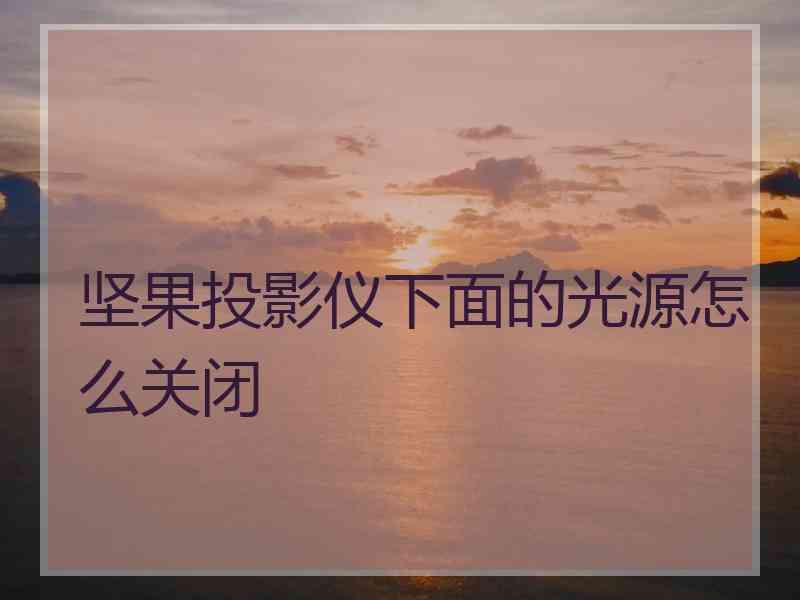 坚果投影仪下面的光源怎么关闭