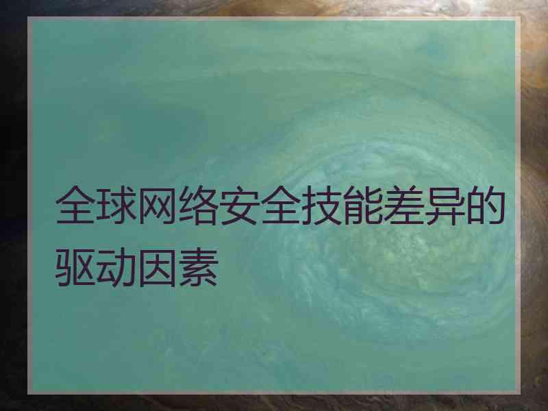 全球网络安全技能差异的驱动因素