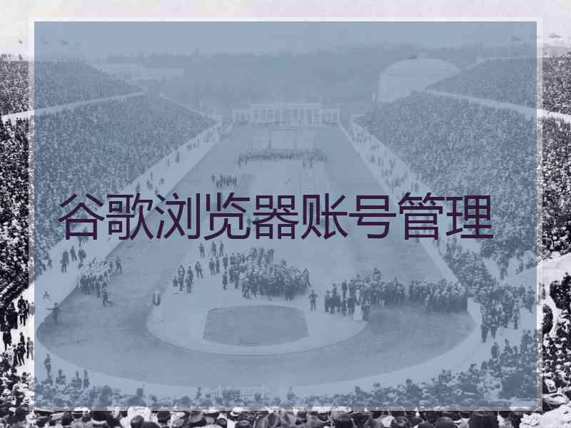 谷歌浏览器账号管理