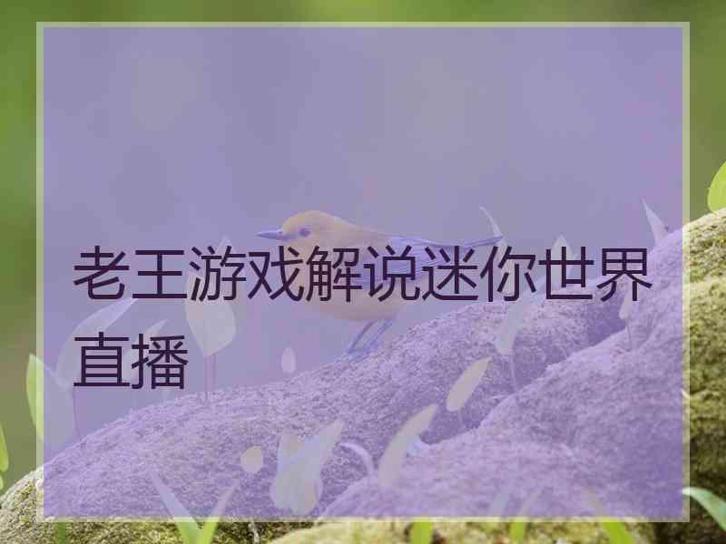 老王游戏解说迷你世界直播