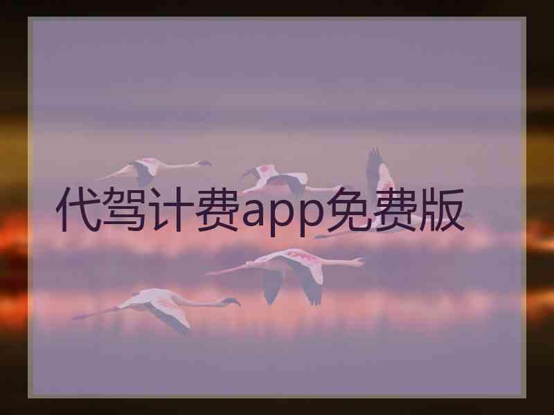 代驾计费app免费版
