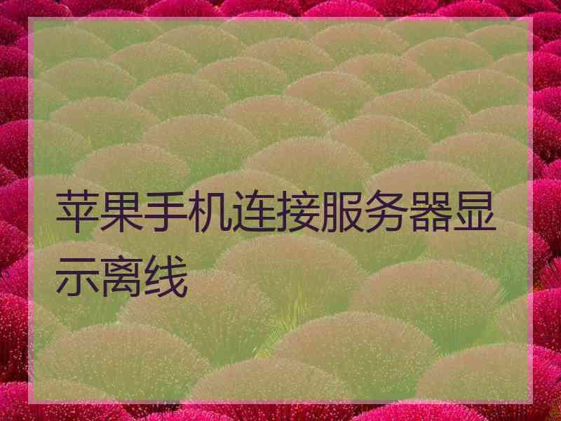 苹果手机连接服务器显示离线
