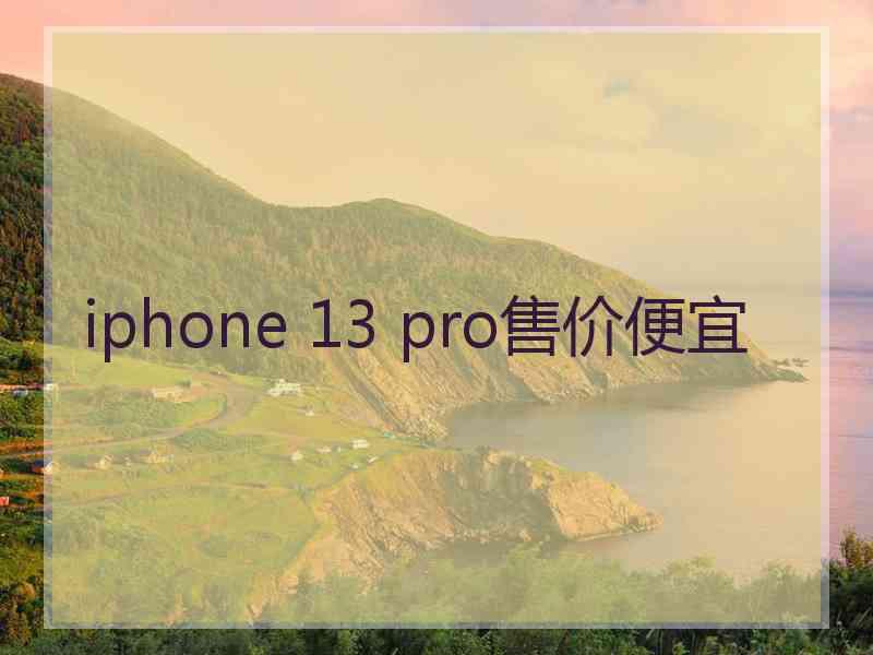iphone 13 pro售价便宜