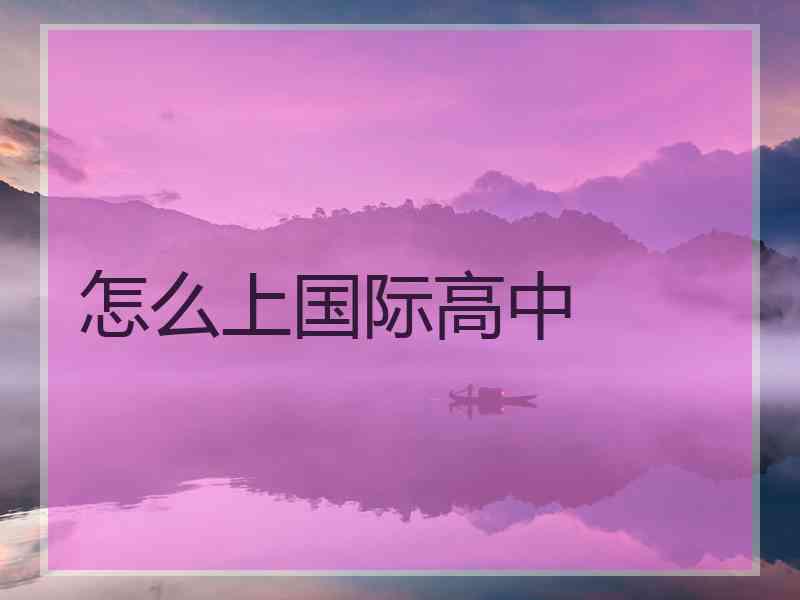 怎么上国际高中