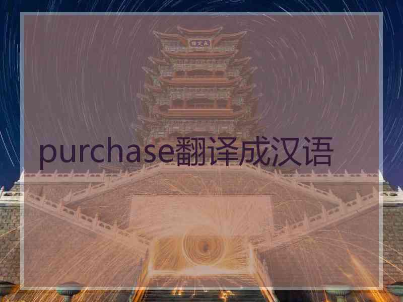 purchase翻译成汉语