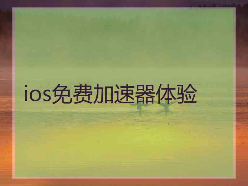 ios免费加速器体验