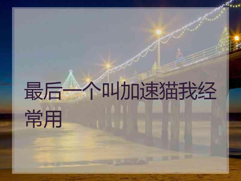 最后一个叫加速猫我经常用
