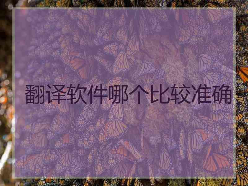 翻译软件哪个比较准确