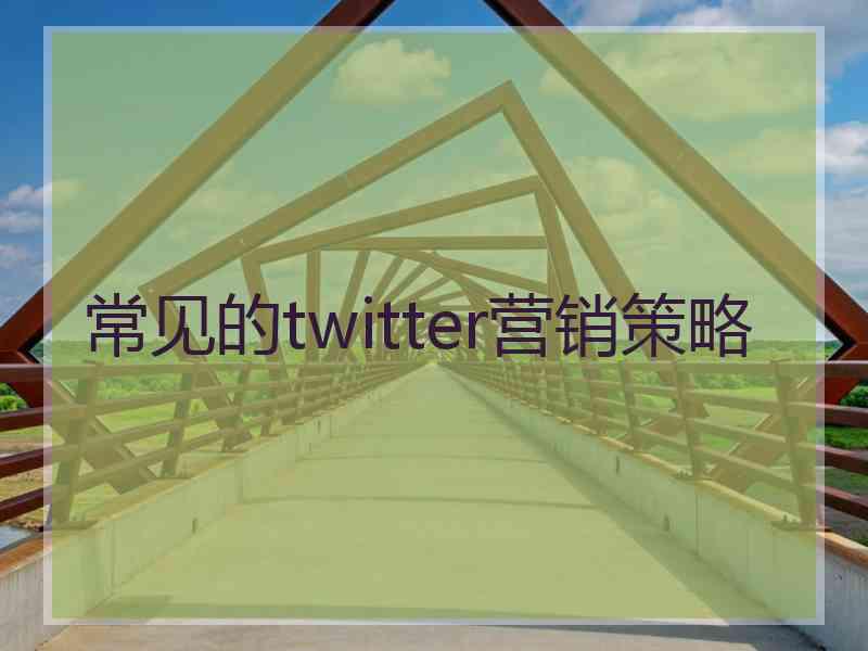 常见的twitter营销策略