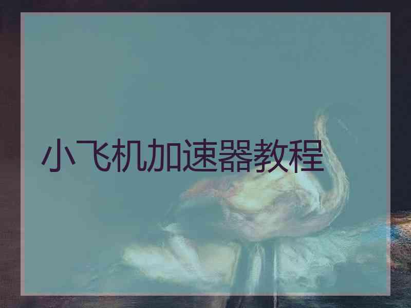 小飞机加速器教程
