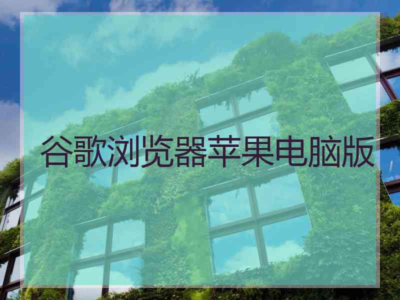 谷歌浏览器苹果电脑版
