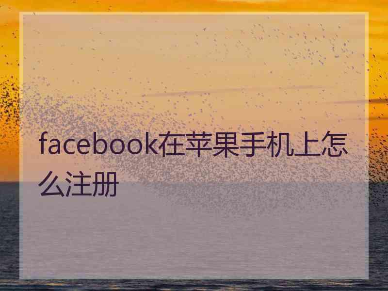facebook在苹果手机上怎么注册