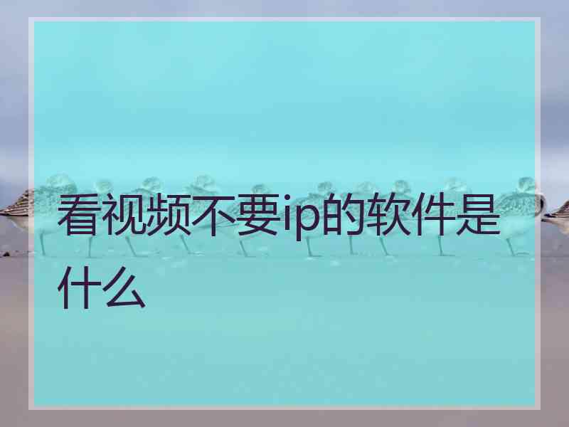 看视频不要ip的软件是什么