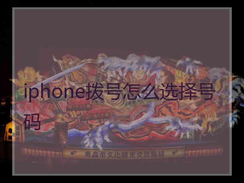 iphone拨号怎么选择号码