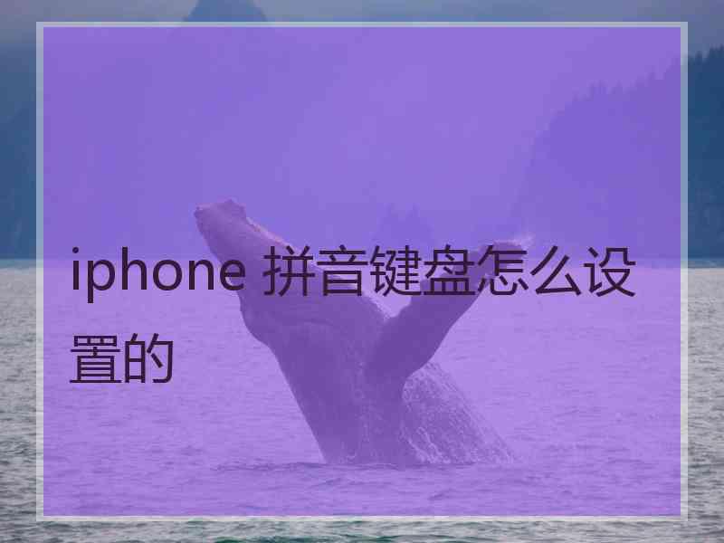 iphone 拼音键盘怎么设置的