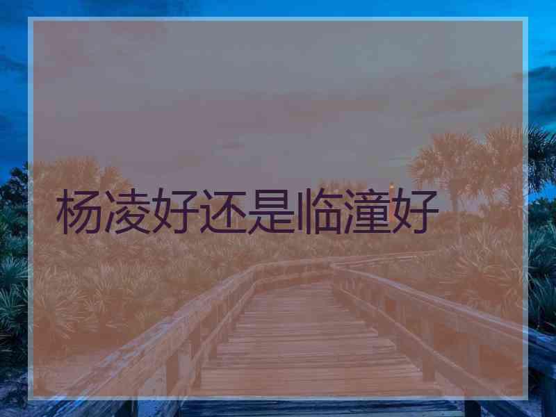 杨凌好还是临潼好