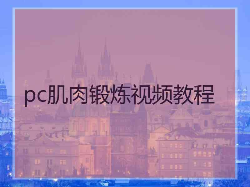 pc肌肉锻炼视频教程