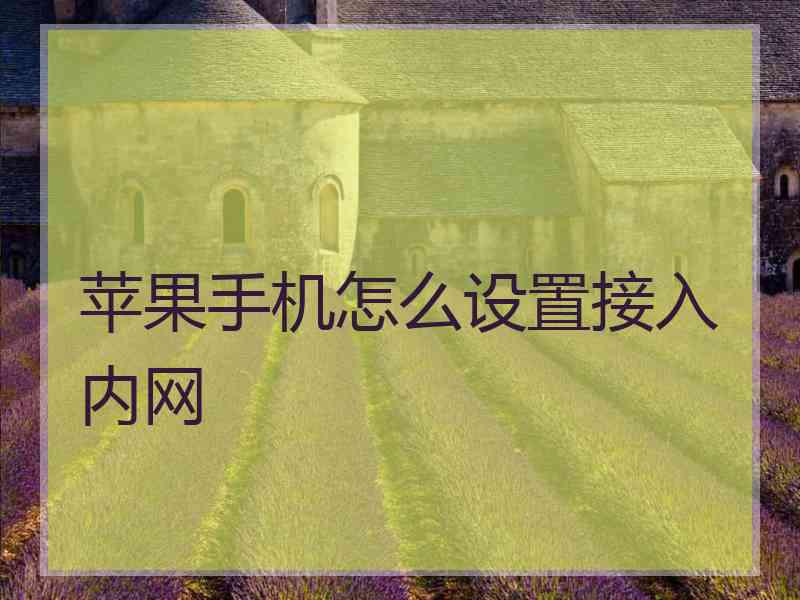 苹果手机怎么设置接入内网