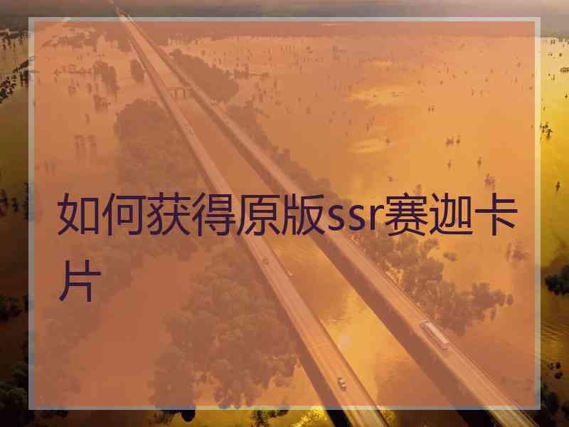 如何获得原版ssr赛迦卡片