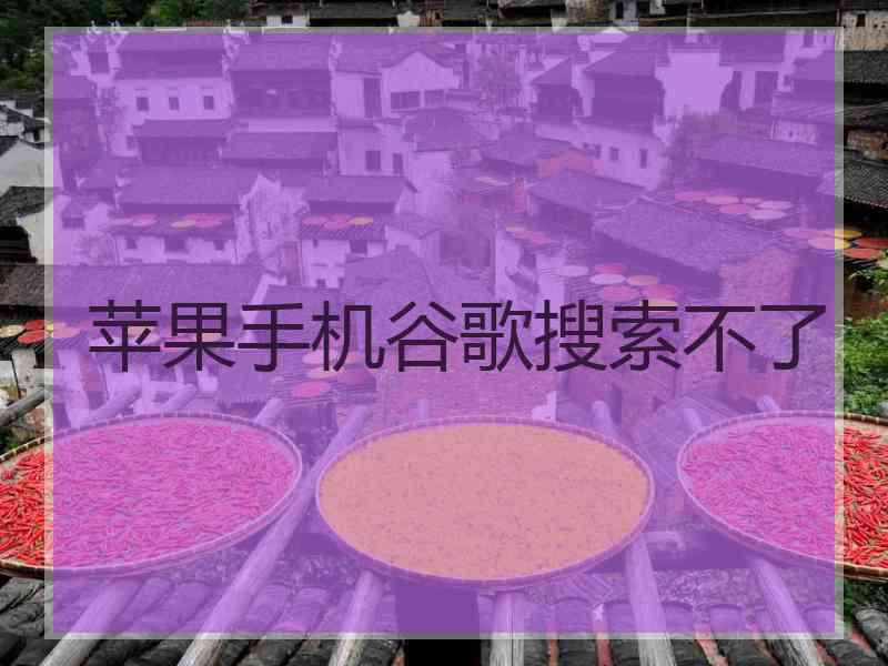 苹果手机谷歌搜索不了