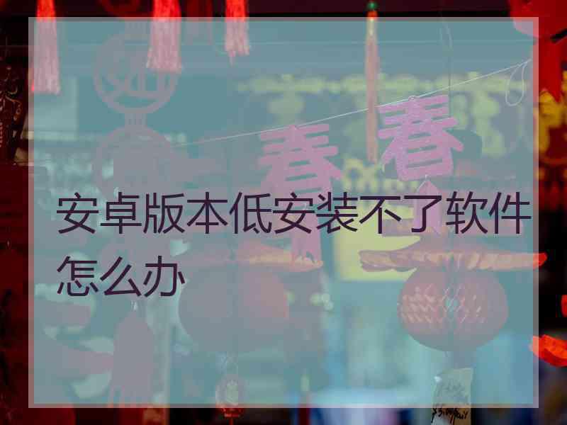 安卓版本低安装不了软件怎么办
