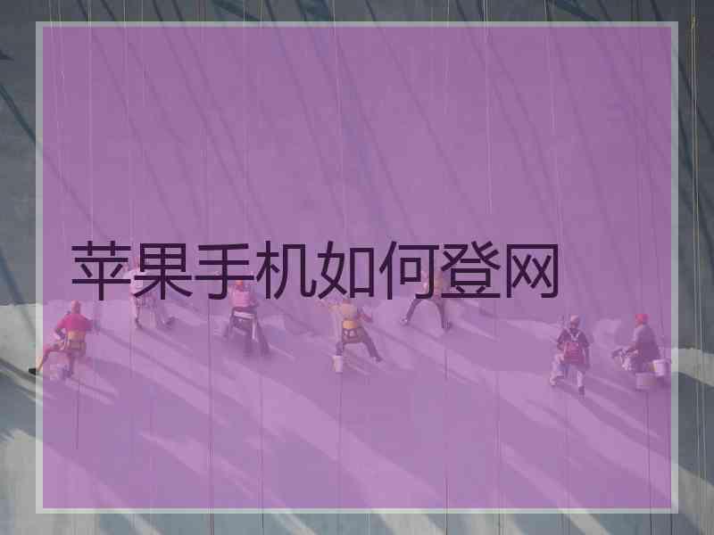 苹果手机如何登网