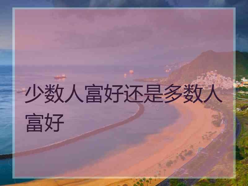少数人富好还是多数人富好