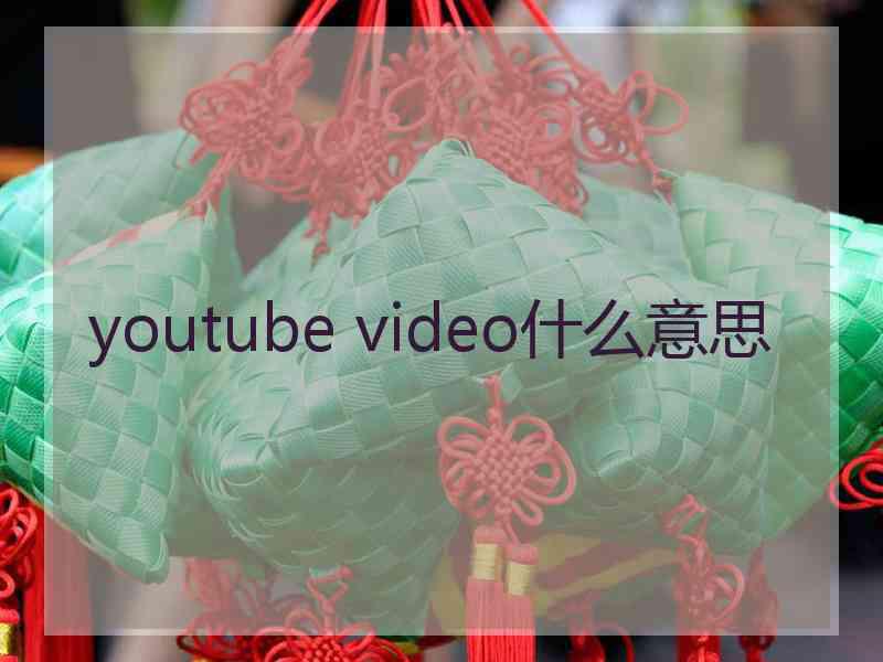 youtube video什么意思