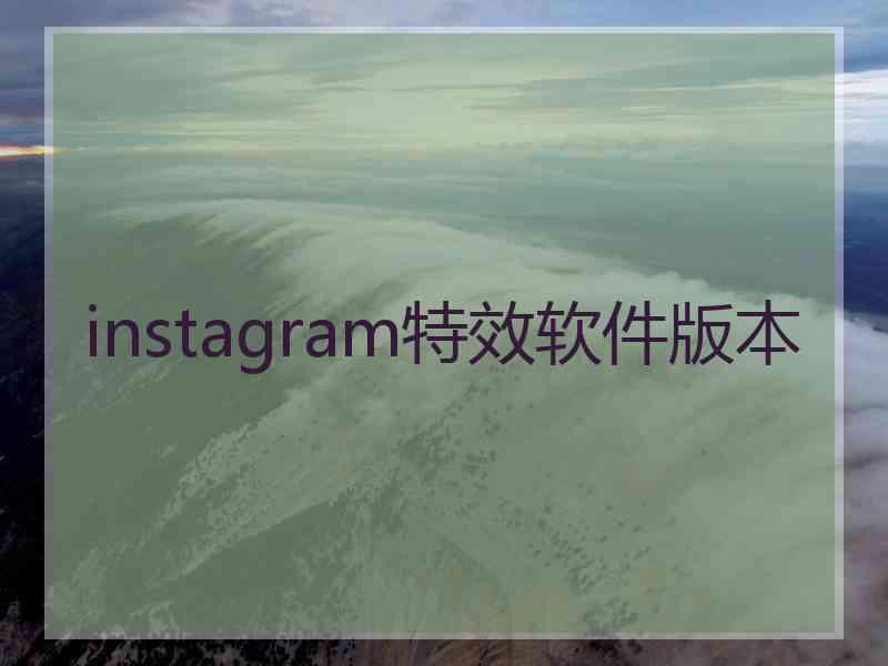 instagram特效软件版本