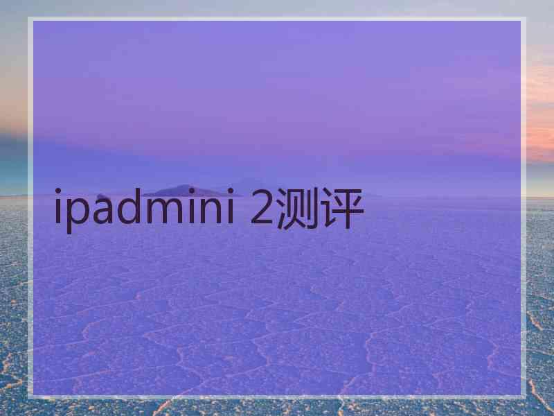 ipadmini 2测评