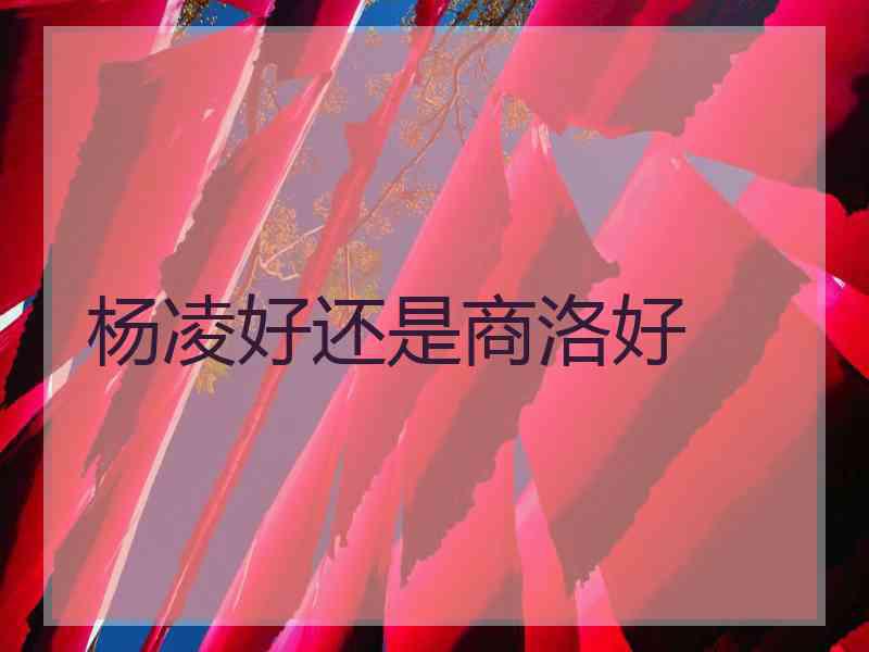 杨凌好还是商洛好