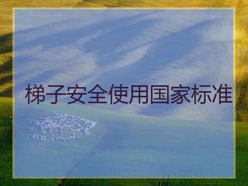 梯子安全使用国家标准