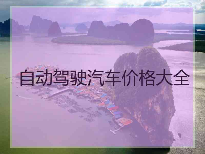 自动驾驶汽车价格大全