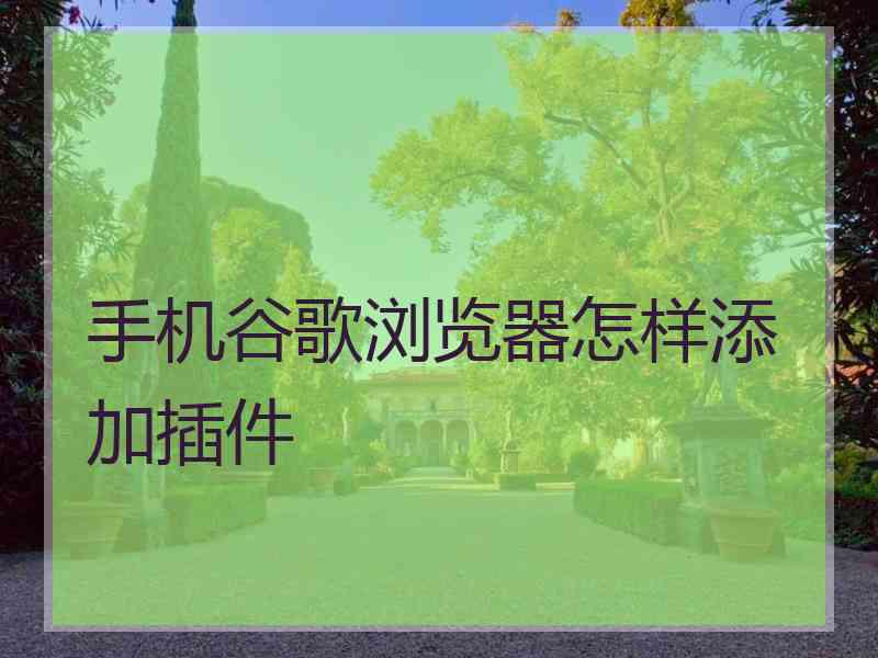 手机谷歌浏览器怎样添加插件