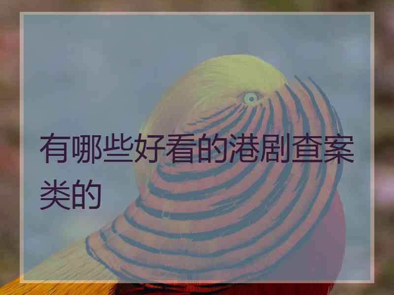 有哪些好看的港剧查案类的