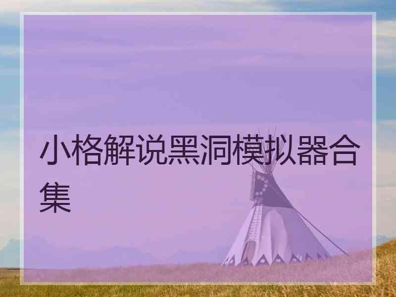 小格解说黑洞模拟器合集