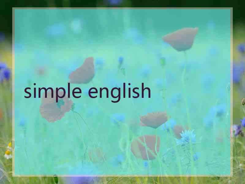 simple english