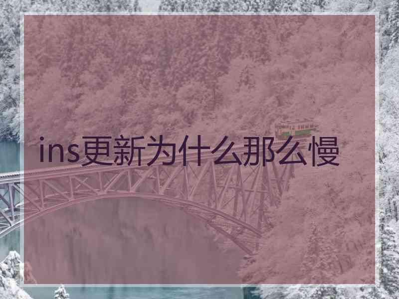 ins更新为什么那么慢