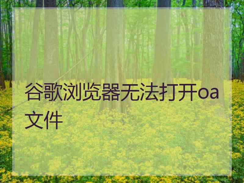 谷歌浏览器无法打开oa文件