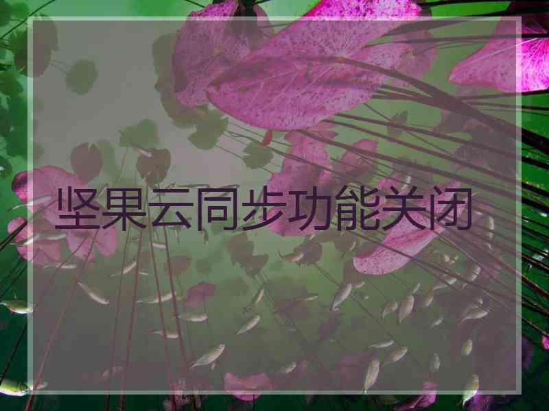 坚果云同步功能关闭