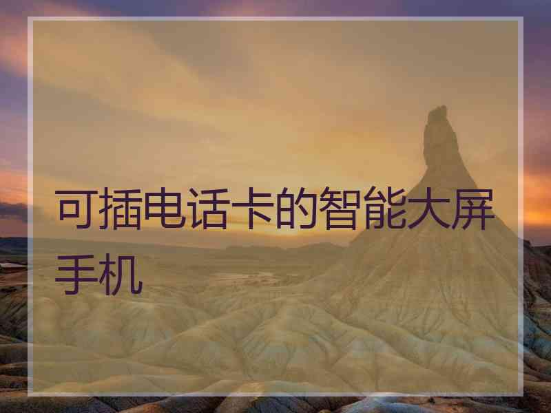 可插电话卡的智能大屏手机