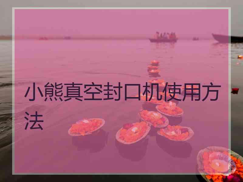 小熊真空封口机使用方法