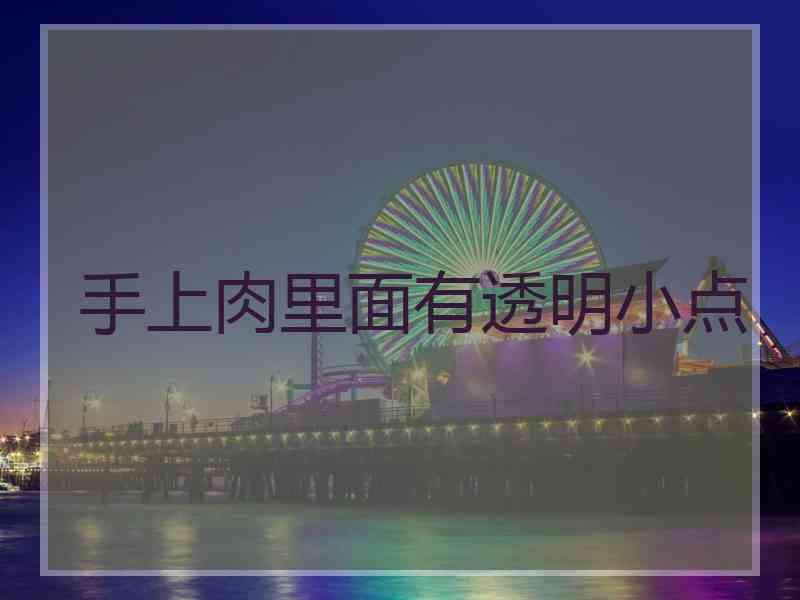 手上肉里面有透明小点