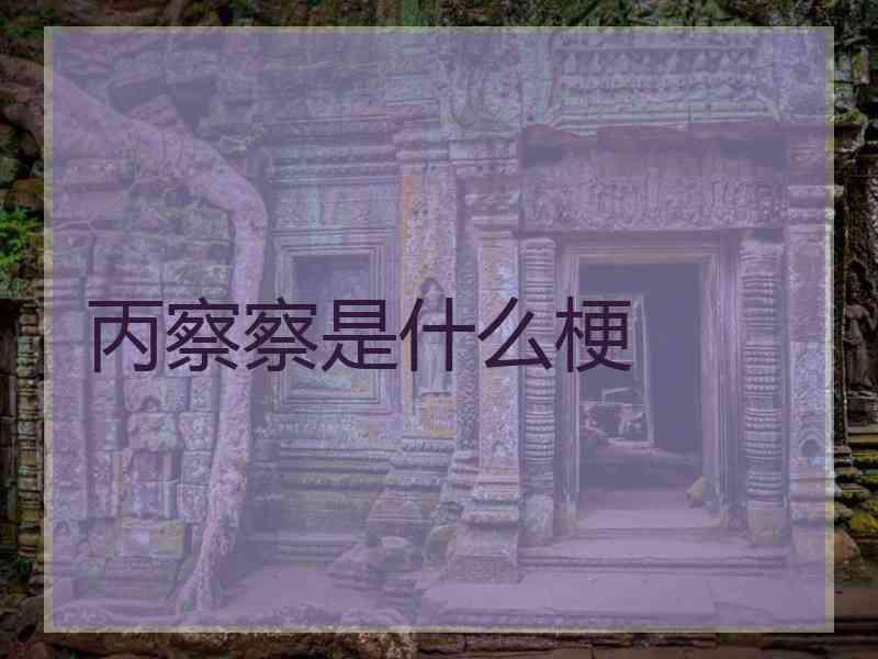 丙察察是什么梗