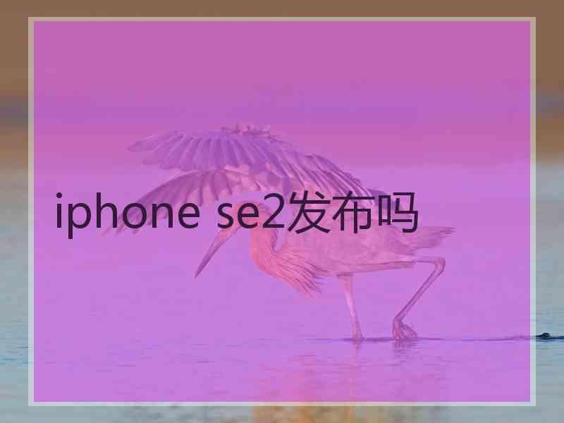 iphone se2发布吗