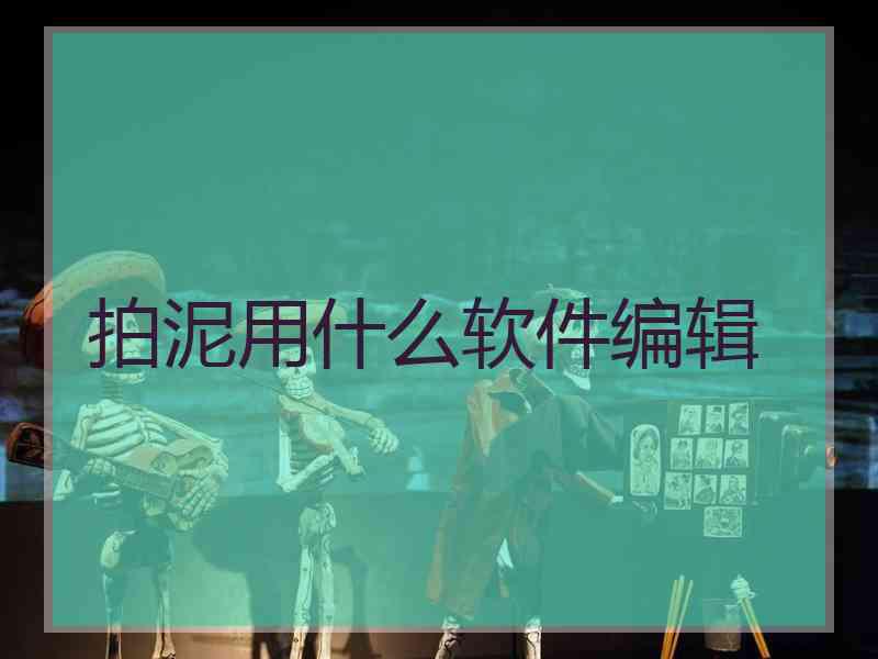 拍泥用什么软件编辑